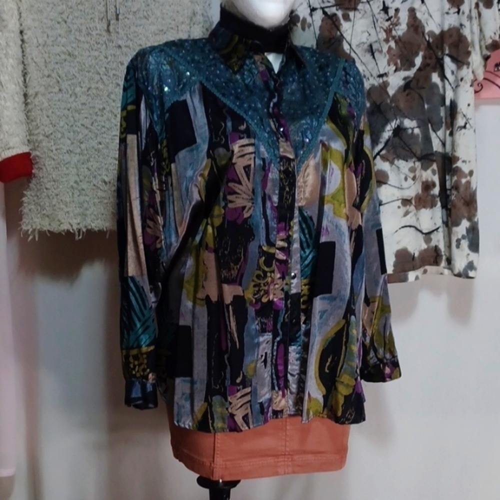 Giallo Napoli TOP MULTI COLOR RAYON SIZE XXL